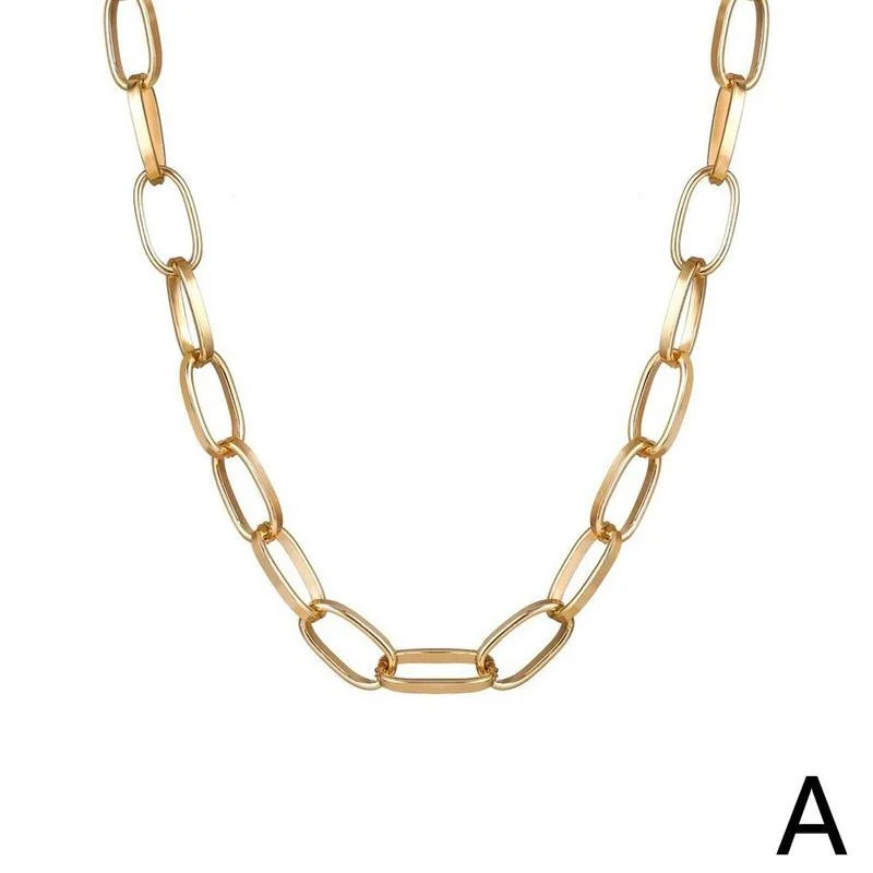 Women Paper Clip Chunky Thick Link Chain Necklace Choker Gold Silver Plated A9L9 - Walmart.com | Walmart (US)