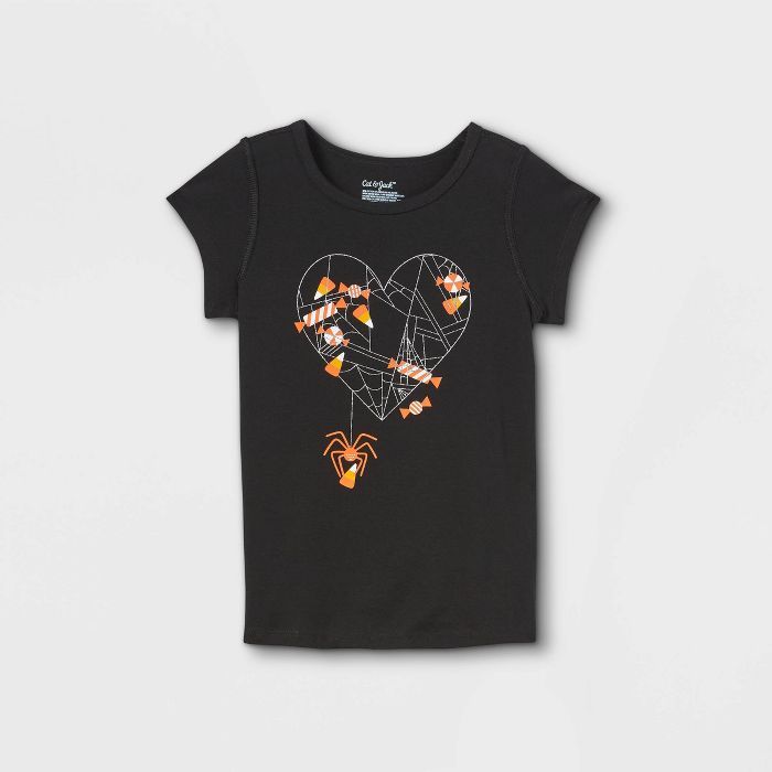 Toddler Girls' Adaptive Halloween Printed Short Sleeve Graphic T-Shirt - Cat & Jack™ | Target