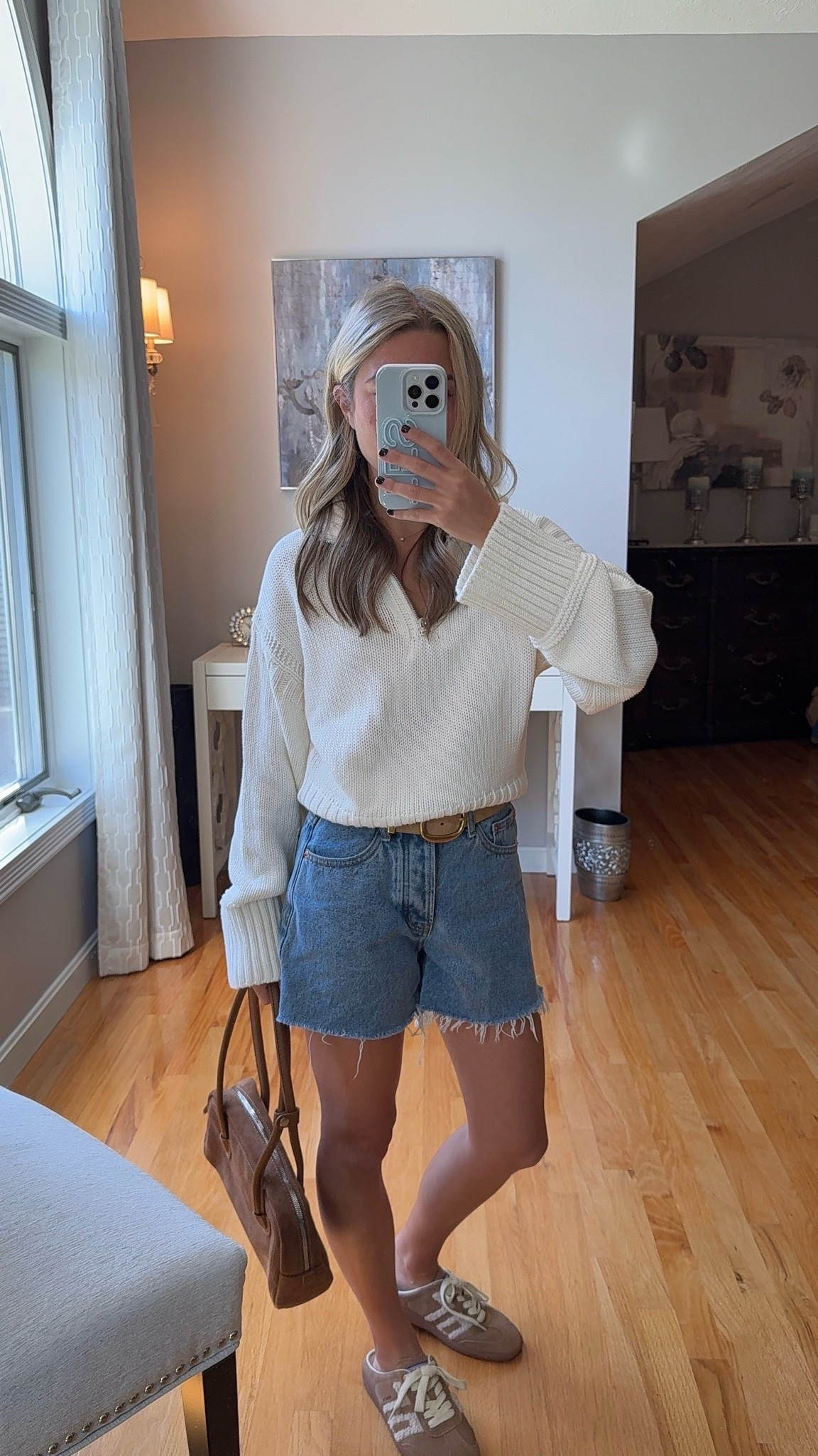 wearing a small in sweater, 23 in shorts

#LTKU #LTKSeasonal #LTKootd