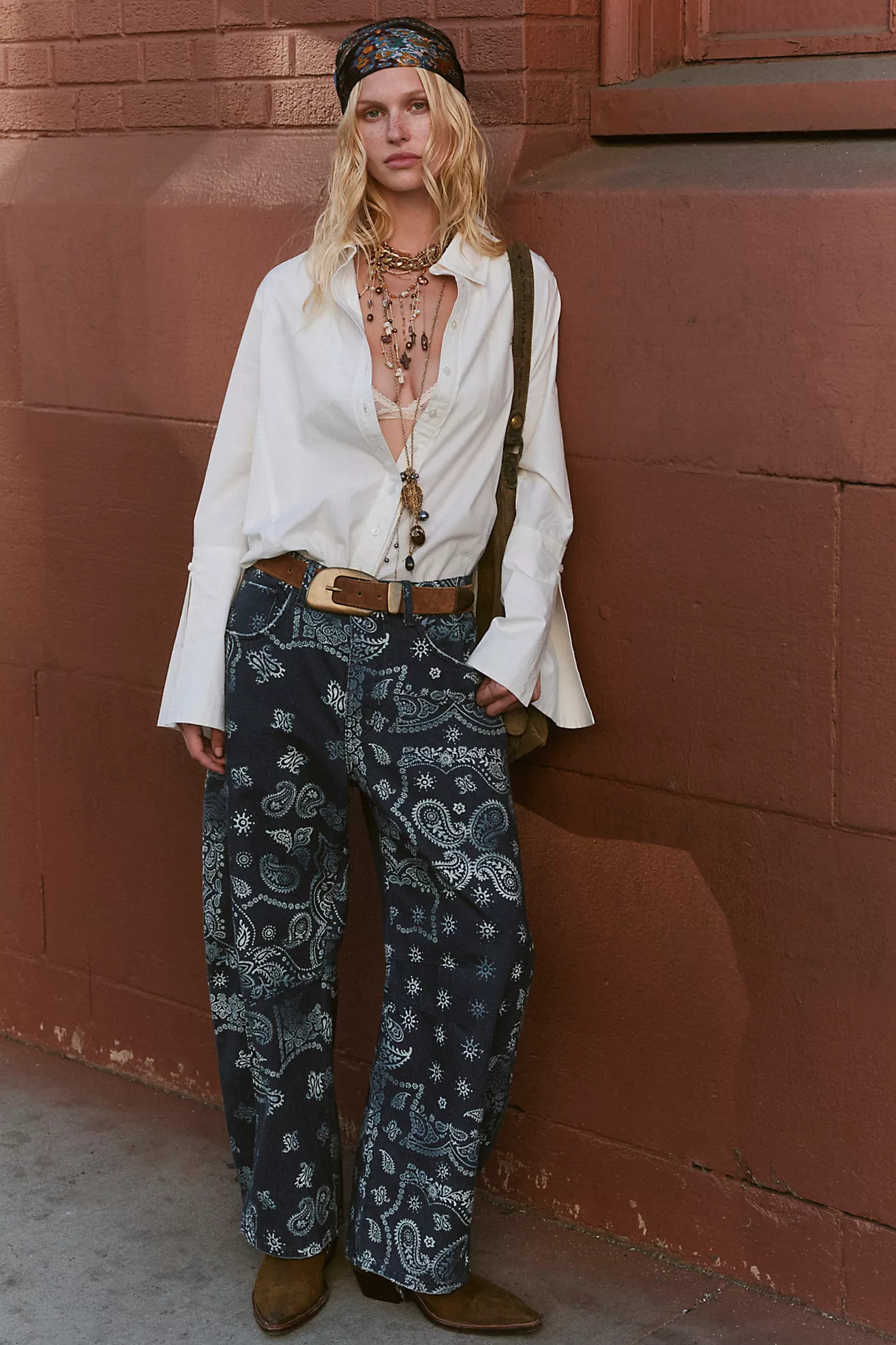 We The Free Good Luck Printed Barrel Jeans | Free People (Global - UK&FR Excluded)