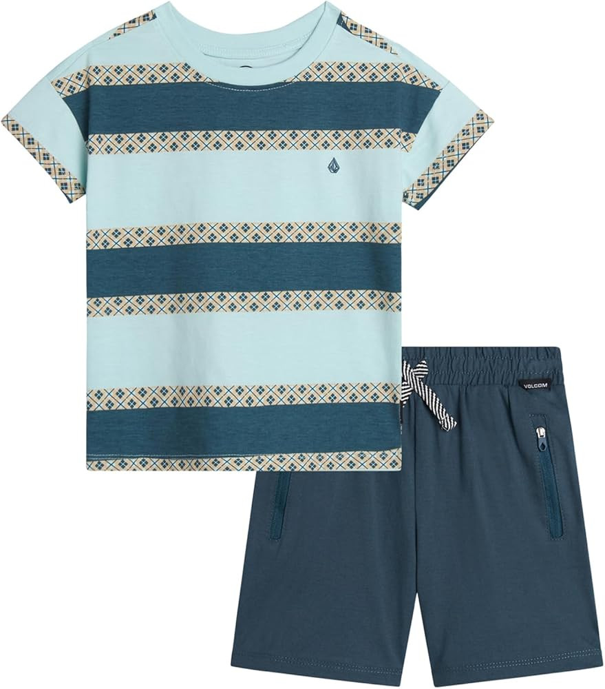 Volcom Toddler Boy Shorts Set - 2 Piece Short Sleeve Graphic Tees and Shorts for Boys - Toddler &... | Amazon (US)