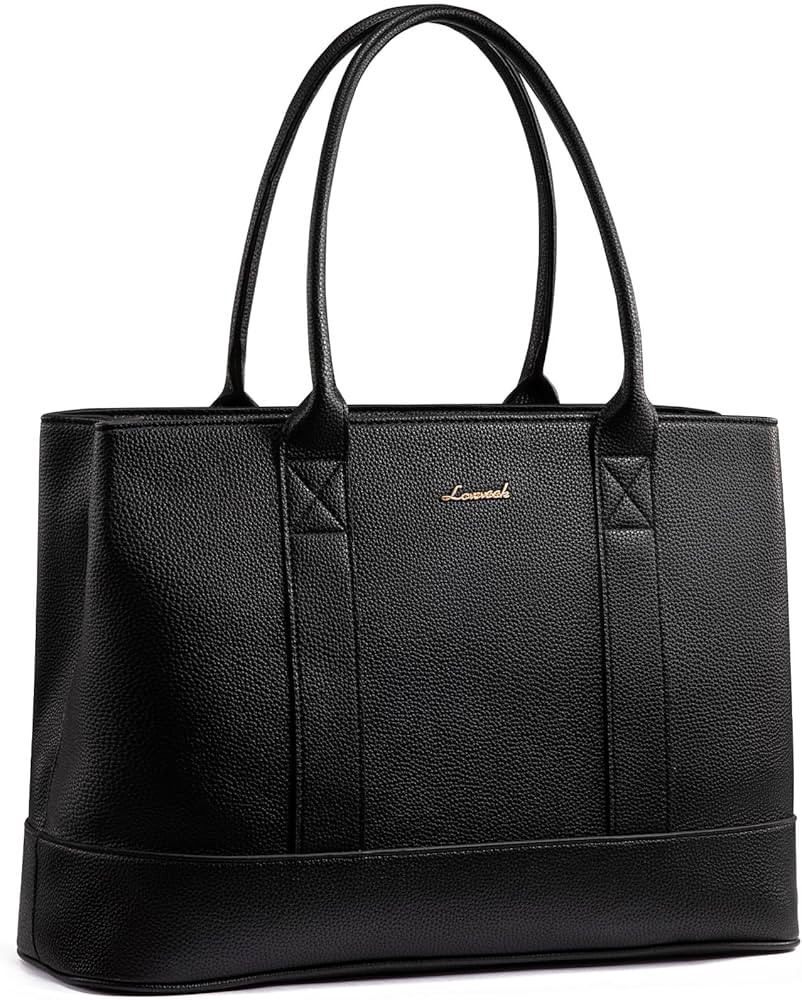 LOVEVOOK Laptop Tote Bag for Women, Pebbled Vegan Leather 15.6" Large Capacity Laptop Bag for Wom... | Amazon (US)