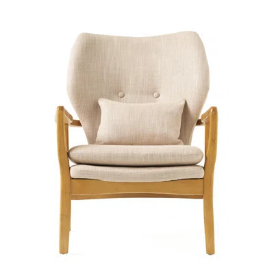 Grey Fabric Club Furniture - Mid-century Modern Wood Frame Chair With Seat | Wayfair North America