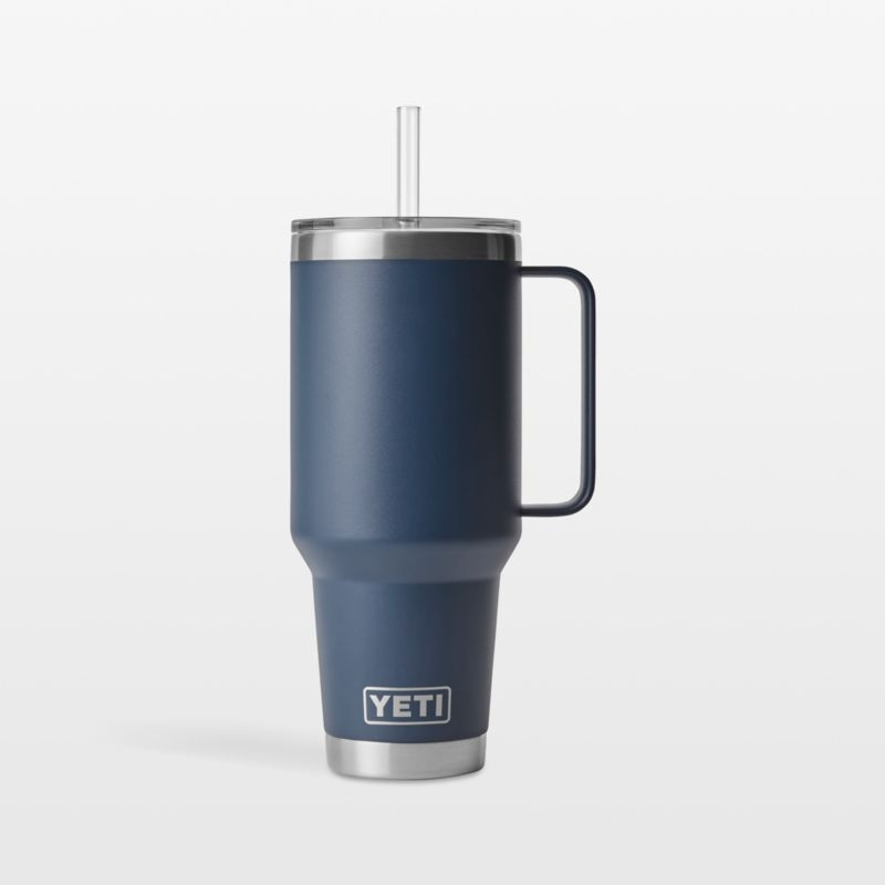 YETI Rambler 42-Oz. Straw Mug Navy + Reviews | Crate & Barrel | Crate & Barrel