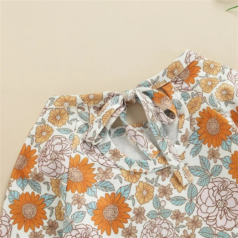 "TOWED22 Kids Swimsuits Toddler Baby Kids Girls 1 Piece Long Sleeve Flower Print Swimsuit Bathing... | Walmart (US)