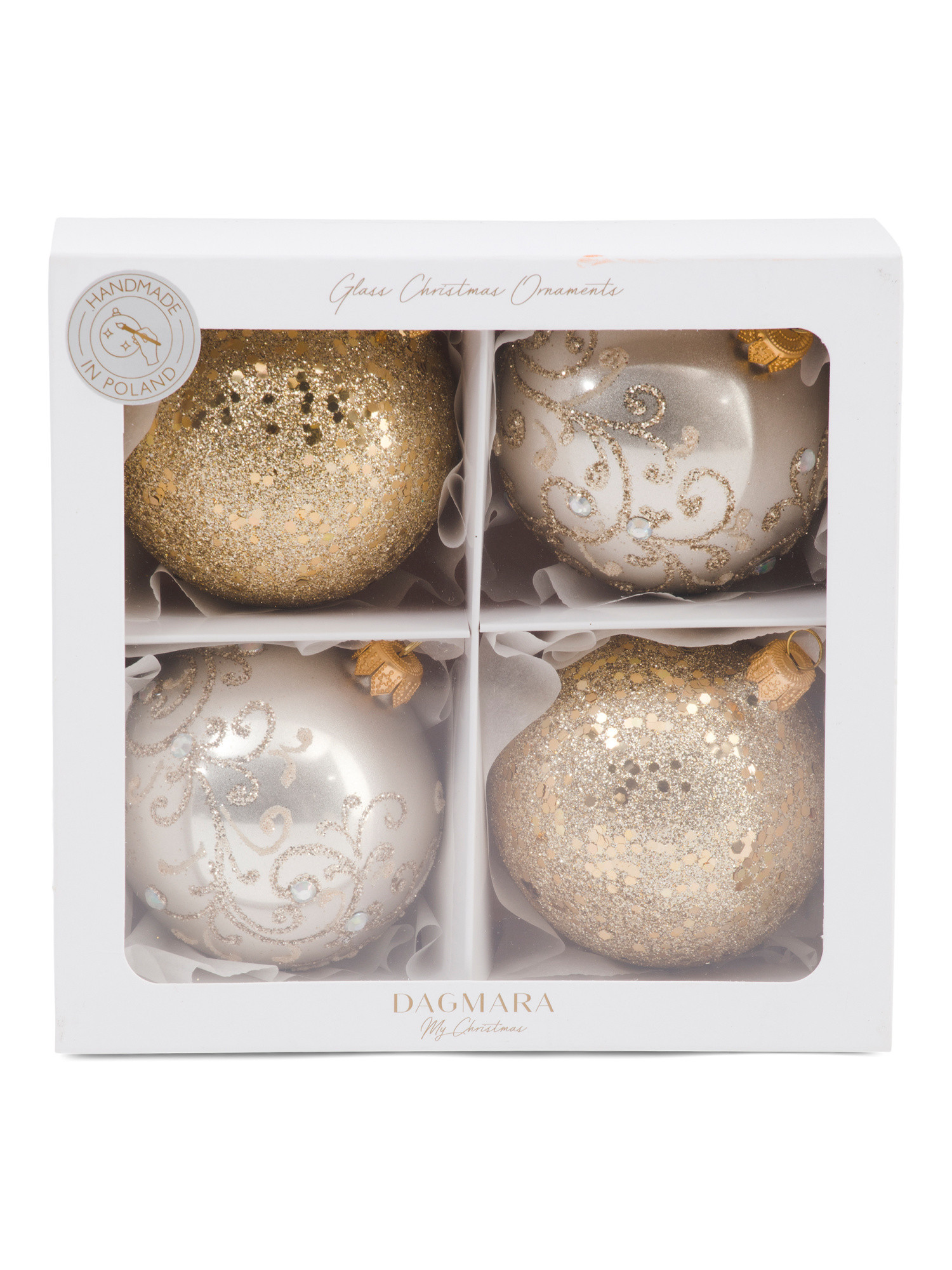 Made In Poland Set Of 4 Handcrafted Glass Ornaments | Global Home | Marshalls | Marshalls