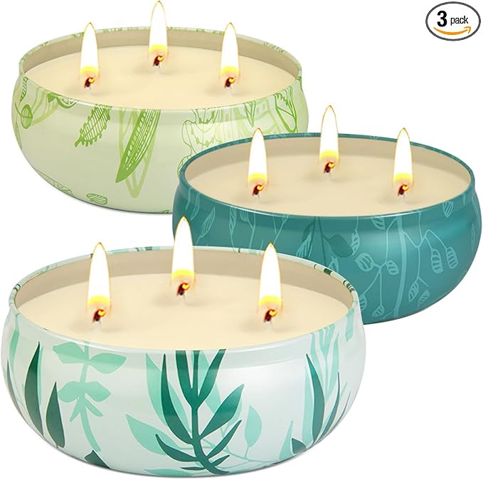 Citronella Candles Outdoor, Large Citronella Candle Outdoor for Patio, 3 Pack 12oz Summer Candle ... | Amazon (US)