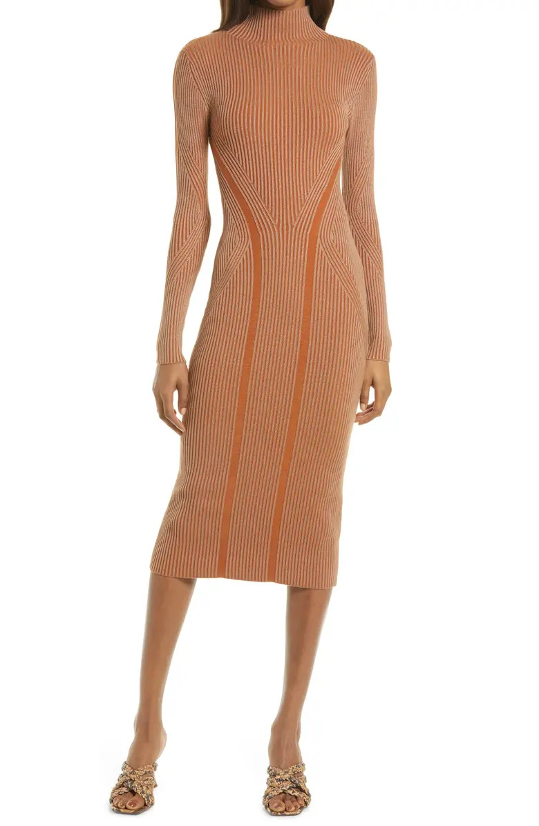 Simona Long Sleeve Rib Sweater Dress | Nordstrom