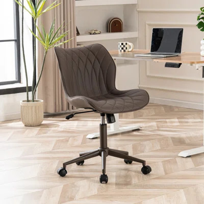 Faux Leather Office Chair Same Color Cushion and Base Task Chair Computer Desk Chair | Wayfair North America