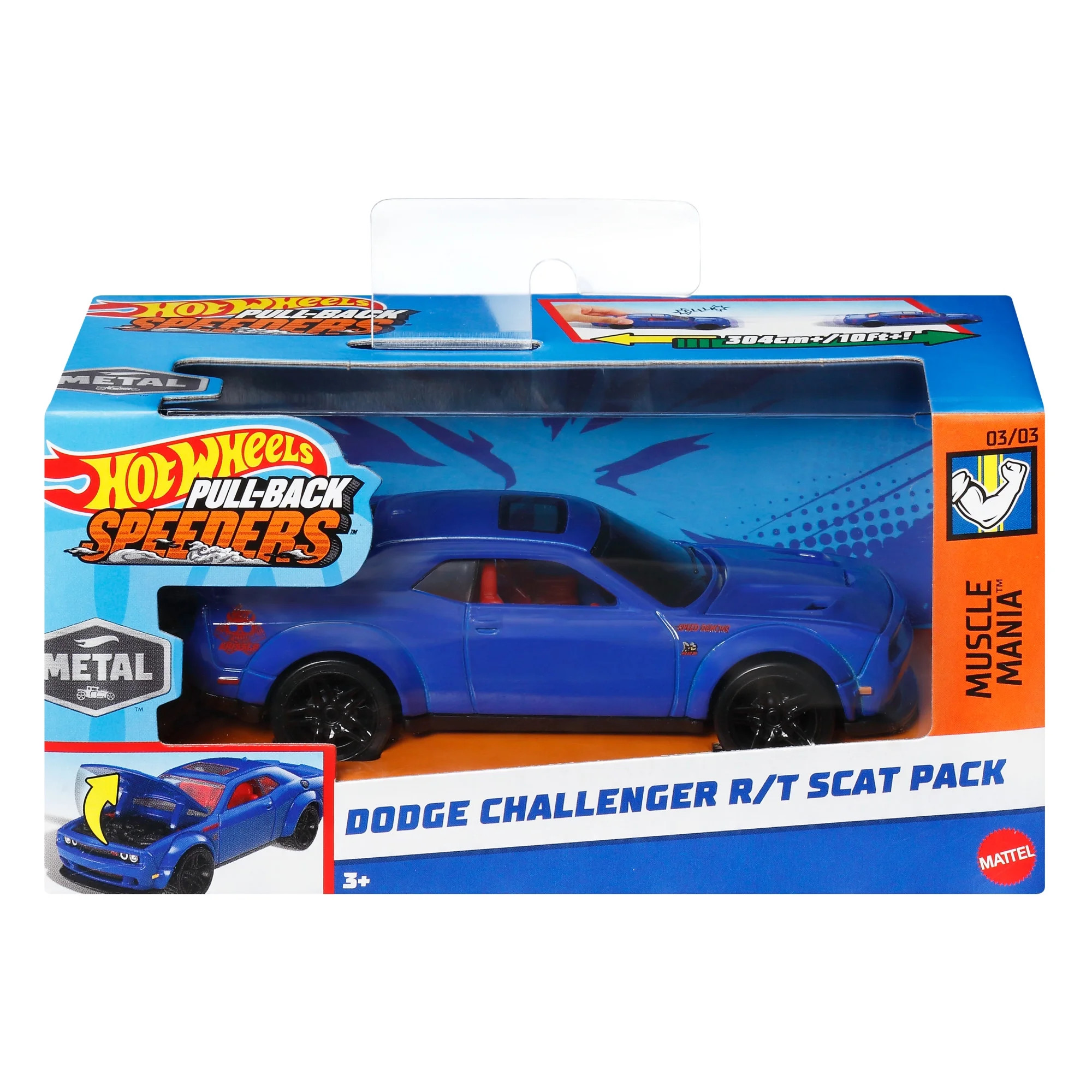 Hot Wheels Pull-Back Speeders Toy Car in 1:43 Scale, Pull Car Backward & Release to Race | Walmart (US)