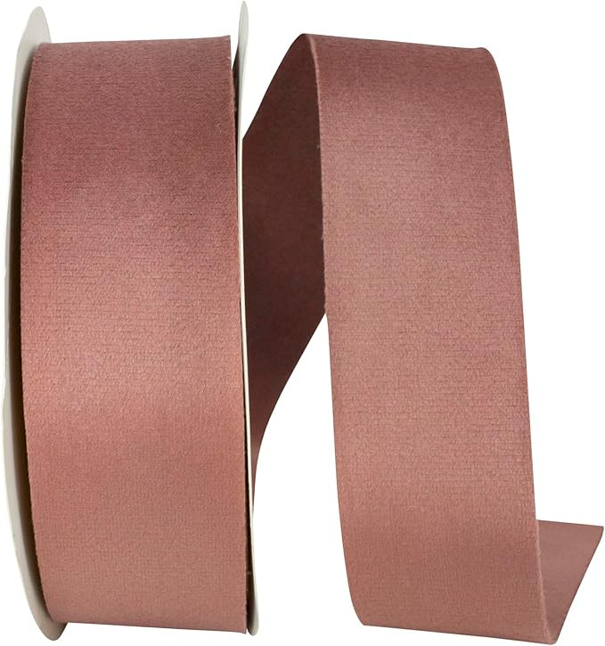 Reliant Ribbon Luxe Velvet Double Face, Pecan, 1-1/2 Inch, 10 Yards | Amazon (US)