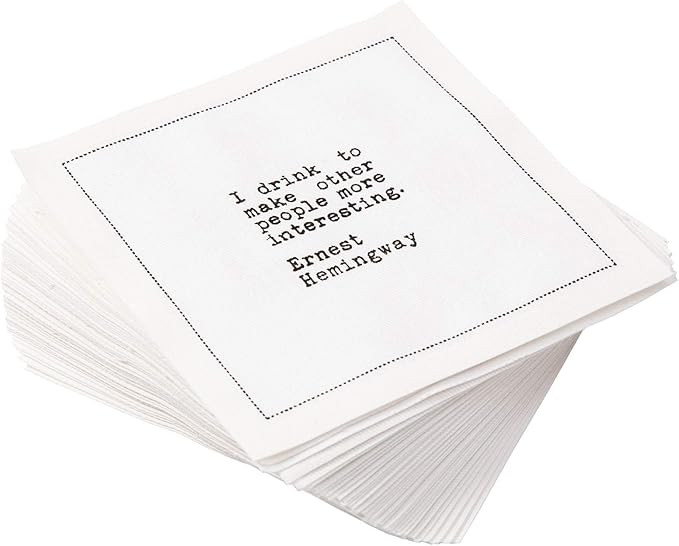 FIve Star Napkins Drinking Quotes Cotton Cocktail Napkins, Beverage Napkin, Bar Napkin, Party Nap... | Amazon (US)