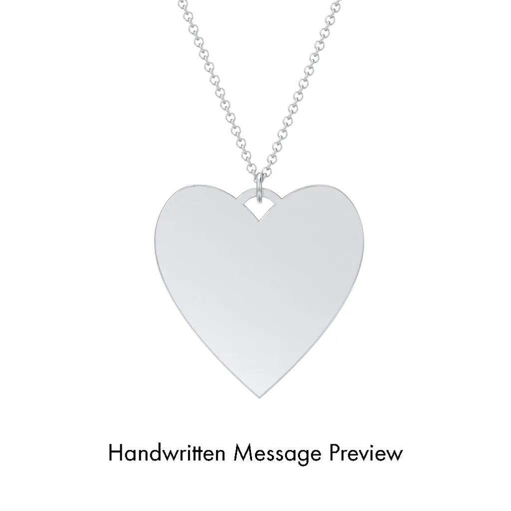 Personalized Handwriting Heart Necklace | Jewlr