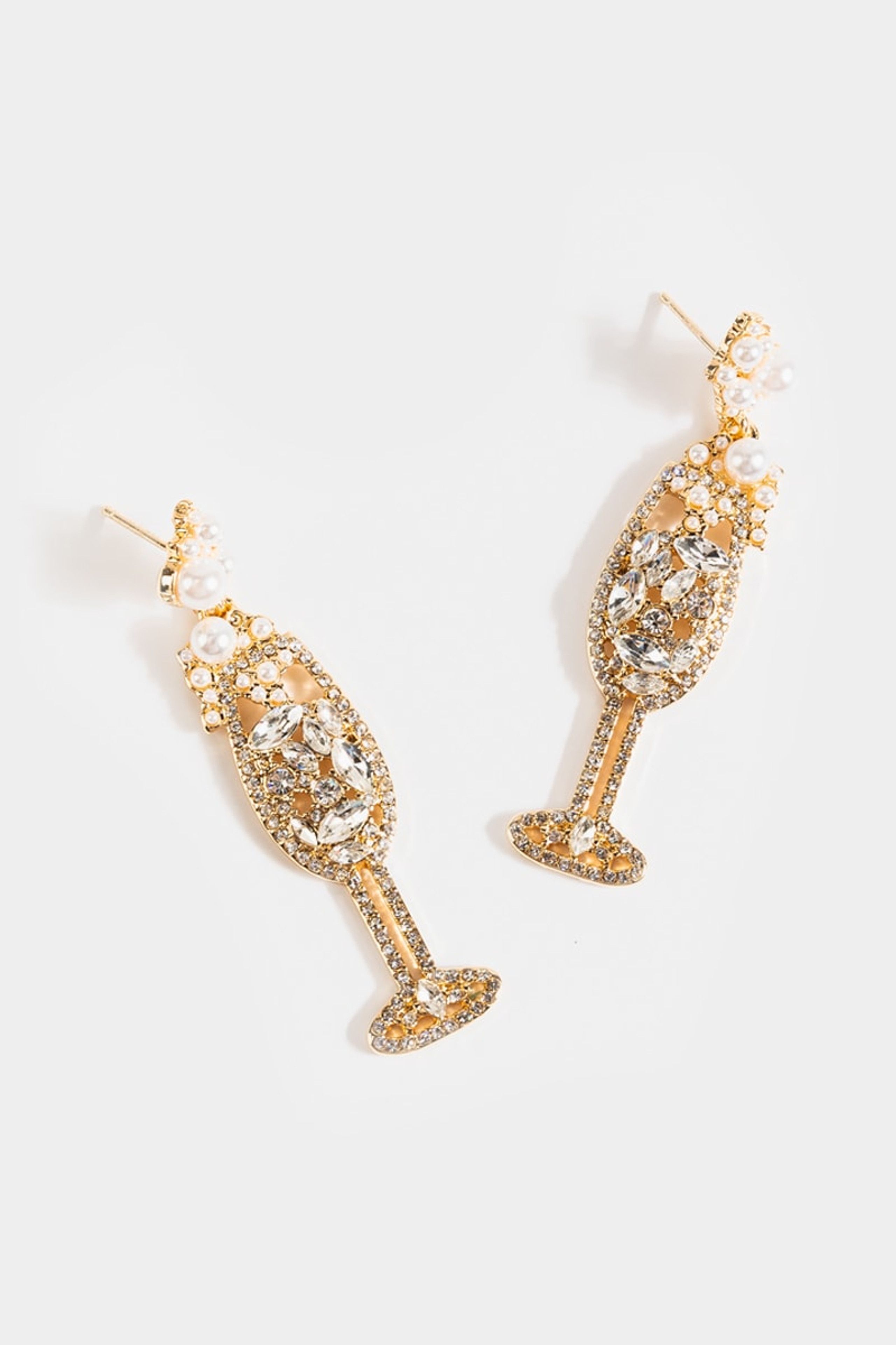 Champagne Glass Earrings | Francesca's