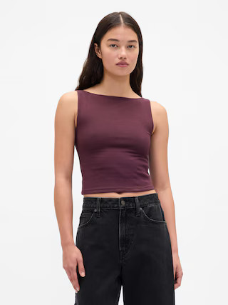 CloseKnit Jersey Boatneck Crop Tank Top | Gap (US)