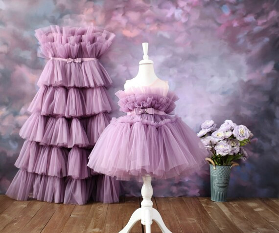 Purple Mother and Daughter Tulle Dress Toddler Girl Gift | Etsy | Etsy (US)
