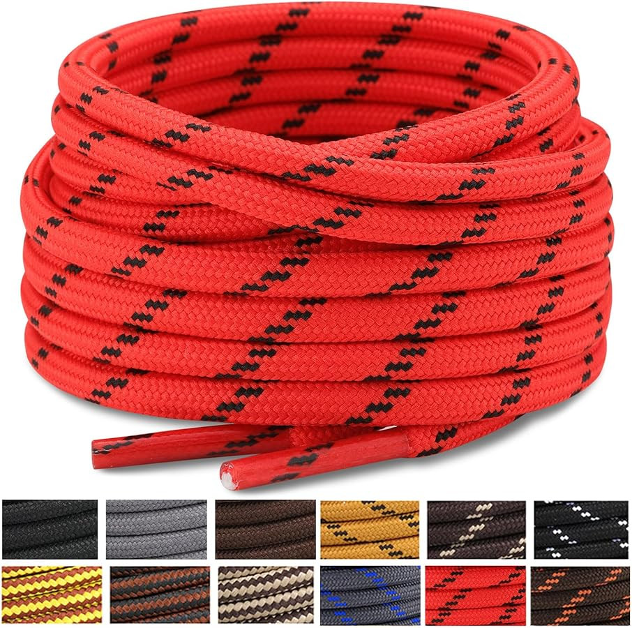 Stepace Round Shoelaces [2 Pairs] Heavy Duty Boot Shoe Laces for Hiking Work Boots | Amazon (US)