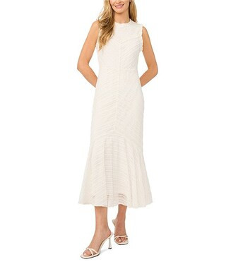 Knit Round Neck Sleeveless Fit And Flare Midi Dress | Dillard's