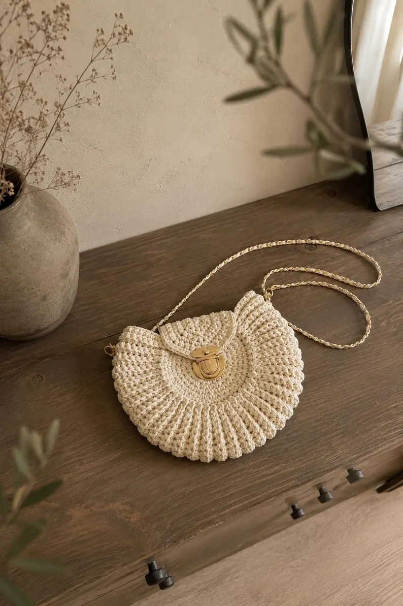 Handmade Crochet Crossbody Purse | 100% Cotton | Fully Lined | Boho Chic Bag - Etsy | Etsy (Global)