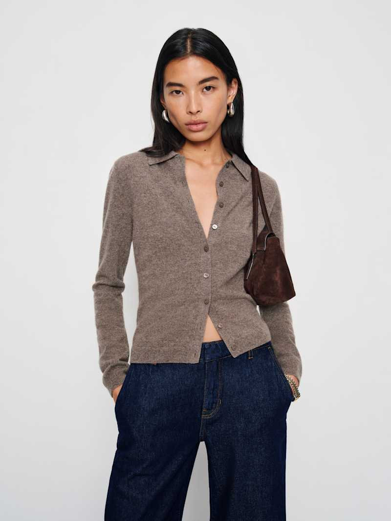 Florentina Cashmere Collared Cardigan | Reformation (Global)