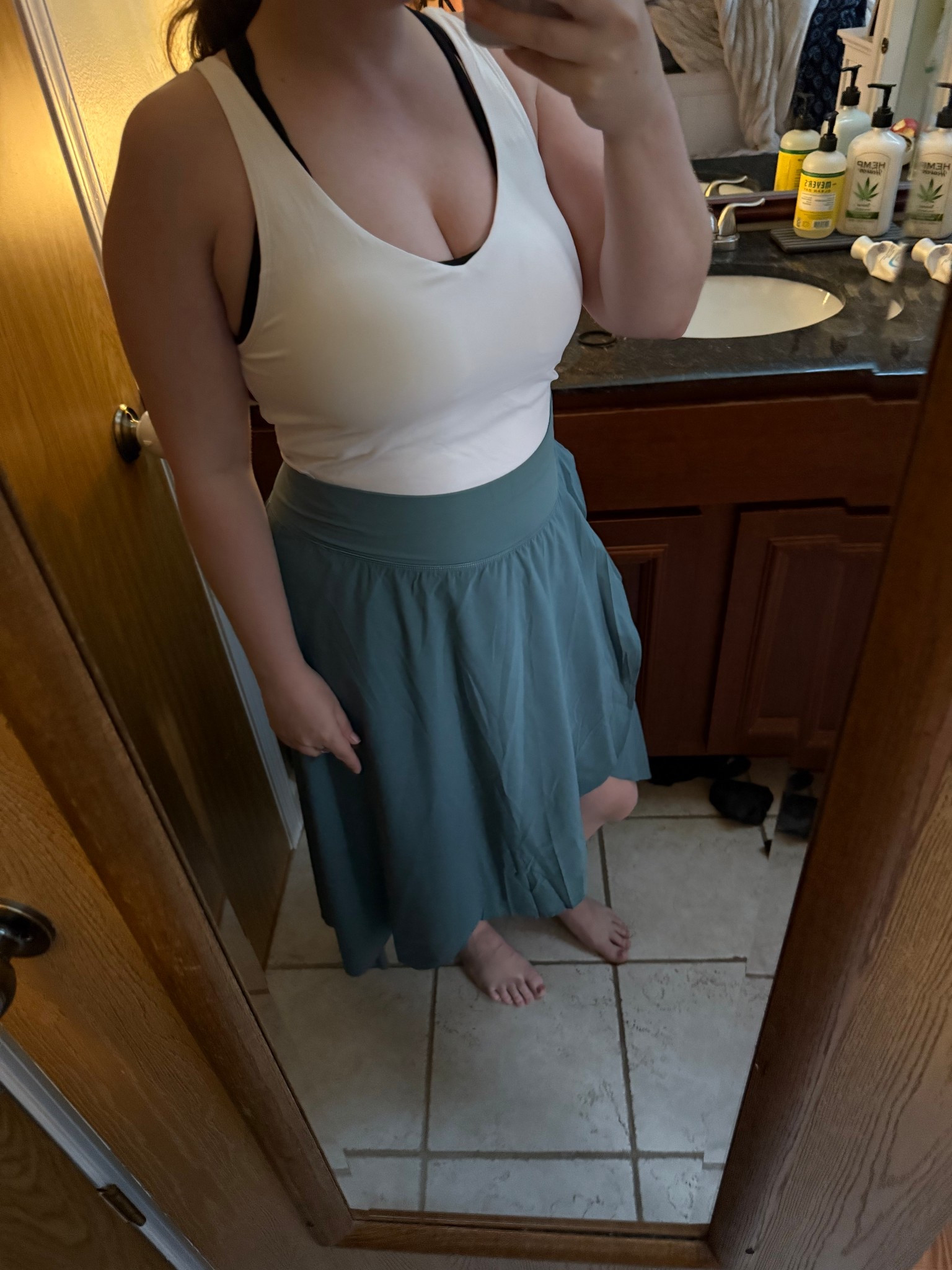 Super comfy skirt with shorts under it!!  Very supportive and comfy tank / sports bra!  Love these Amazon finds 

#LTKFindsUnder50 #LTKSummerEdit #LTKStyleTip