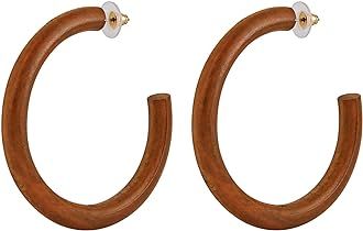 Amazon.com: Scddboy Wooden Hoop Earrings for Women Geometric Lightweight Dangle Drop Earrings: Cloth | Amazon (US)