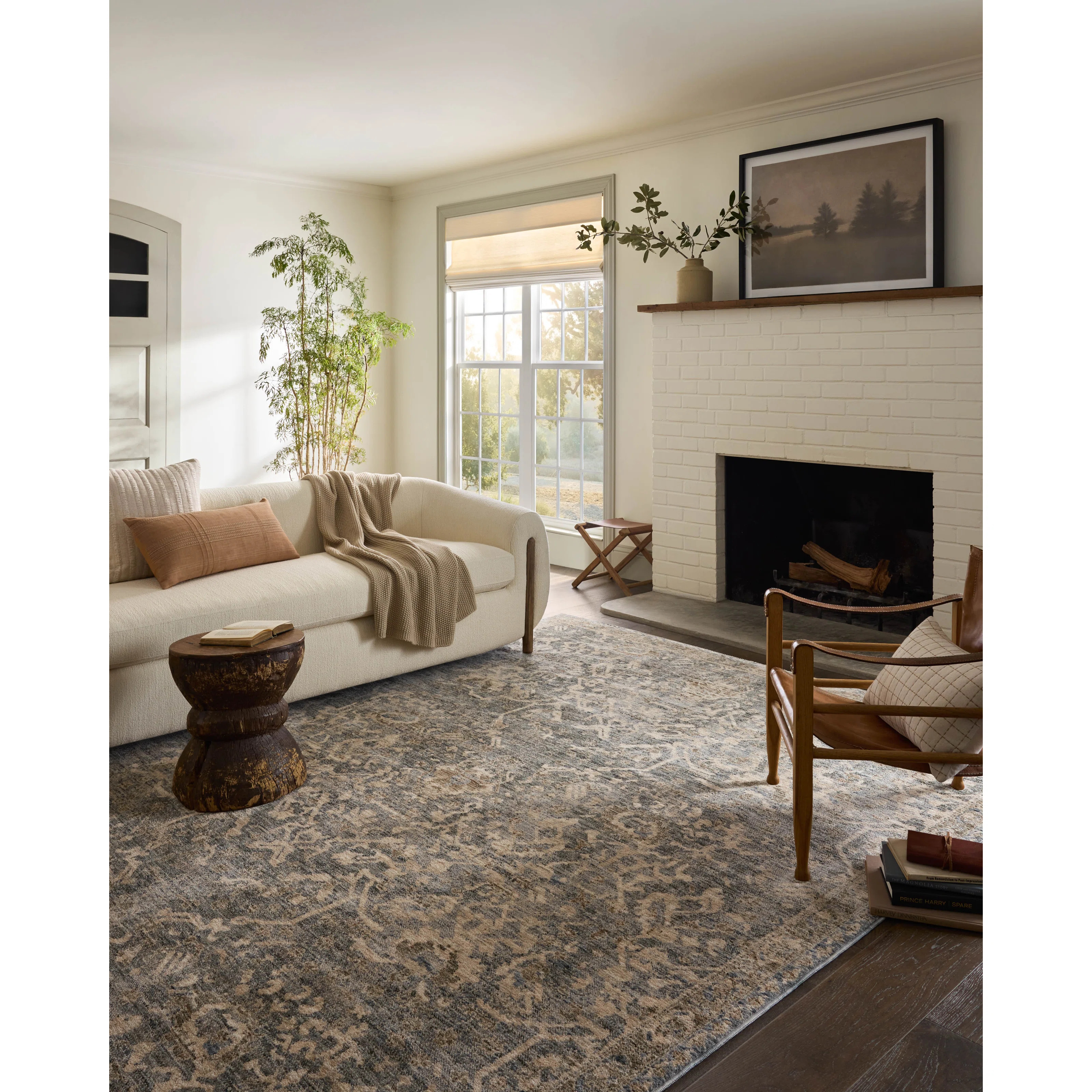 Magnolia Home by Joanna Gaines x Loloi Junie Blue / Natural Area Rug | Wayfair North America