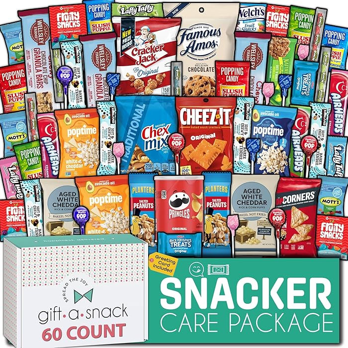 Gift A Snack - Easter Treats, Snack Box Variety Pack Care Package + Greeting Card (60 Count) Rama... | Amazon (US)