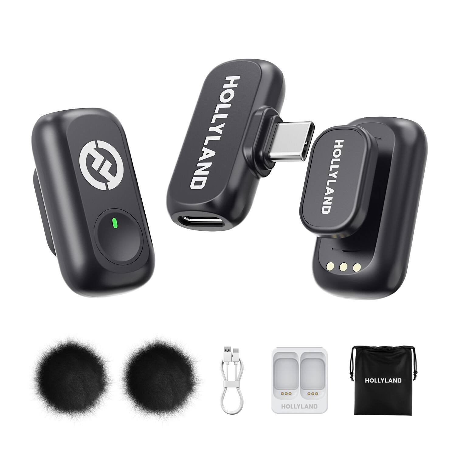 HOLLYLAND - Lark A1 Wireless Microphone for iPhone 15/16 & Android, 48kHz/24-bit, 3-Level Intelligent Noise Cancel, Magnet - Black | Best Buy U.S.