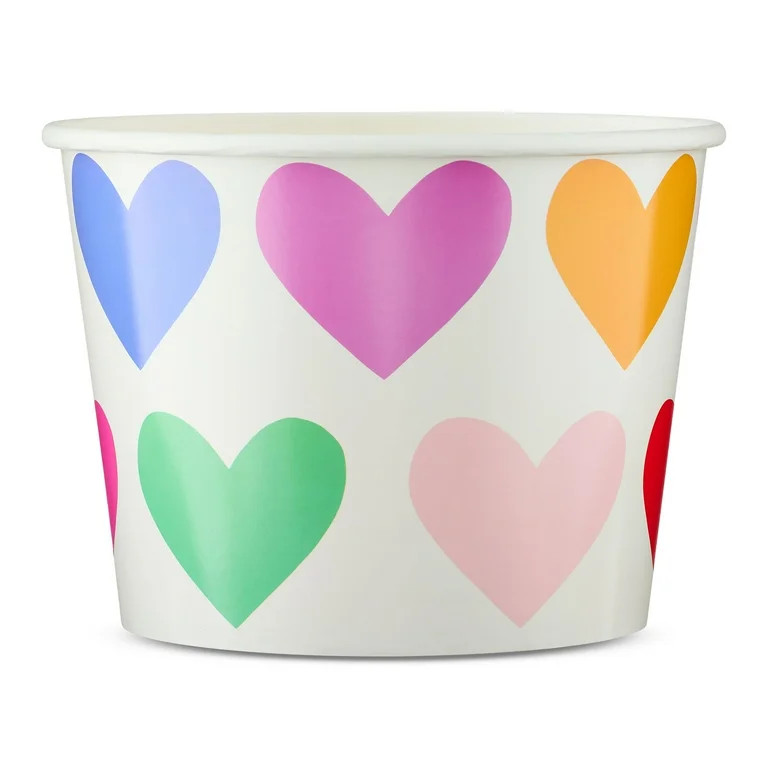 Hearts Paper Bucket, Multicolor, Valentine's Day by Way To Celebrate | Walmart (US)