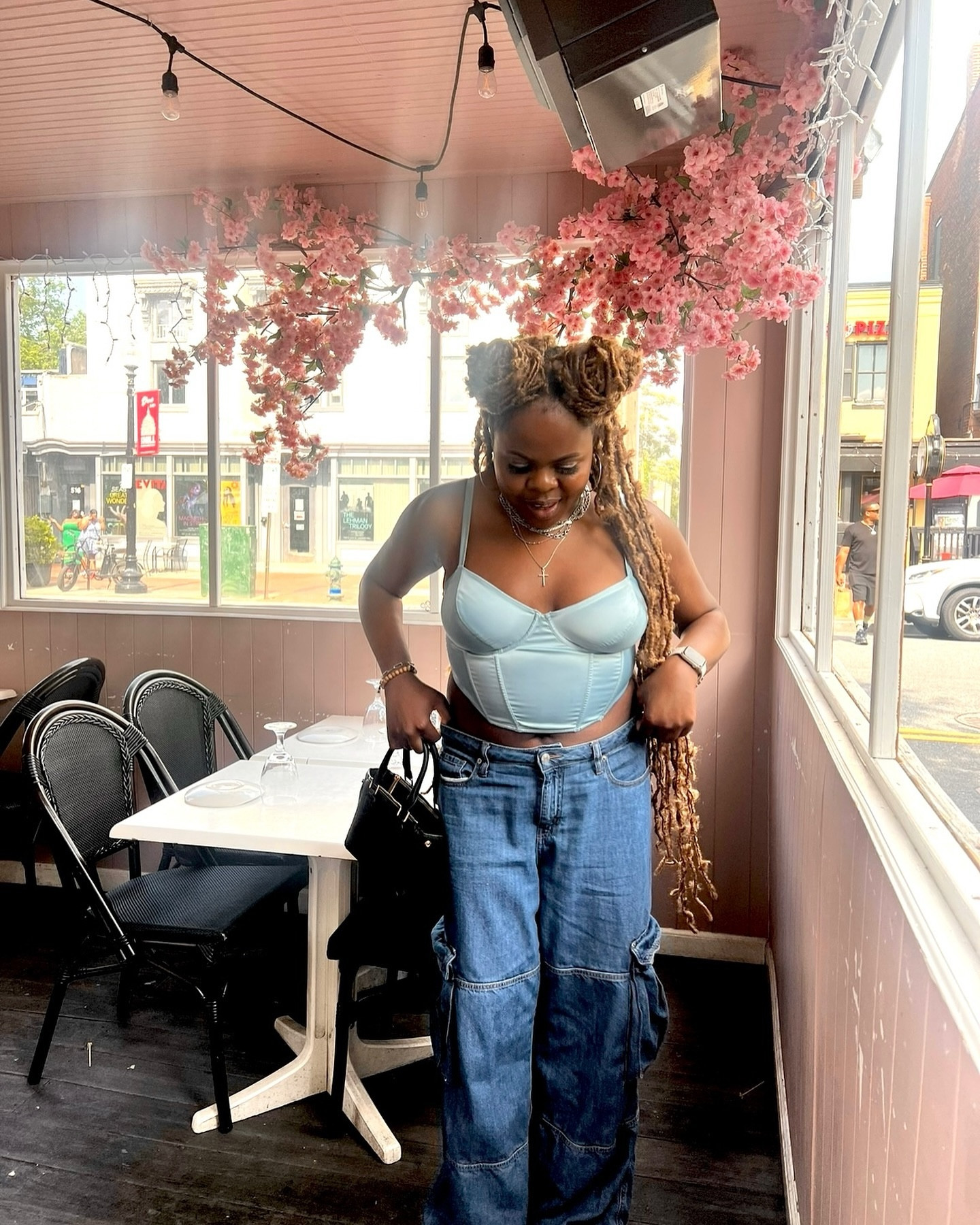 imagine this: a blue corset and denim outfit aesthetic! this outfit is perfect for any body shape and enhances your silhouette. this works for both strolling through the city or catching up with friends

sky blue corset top: @parade 
midrise mid wash denim cargos: @targetstyle x @target 
white sneakers: @converse 
black crossbody bag: @forever21 
necklaces: @forever21 x @targetstyle 
makeup look: @sharchii 

#LTKBeauty #LTKStyleTip #LTKFindsUnder100