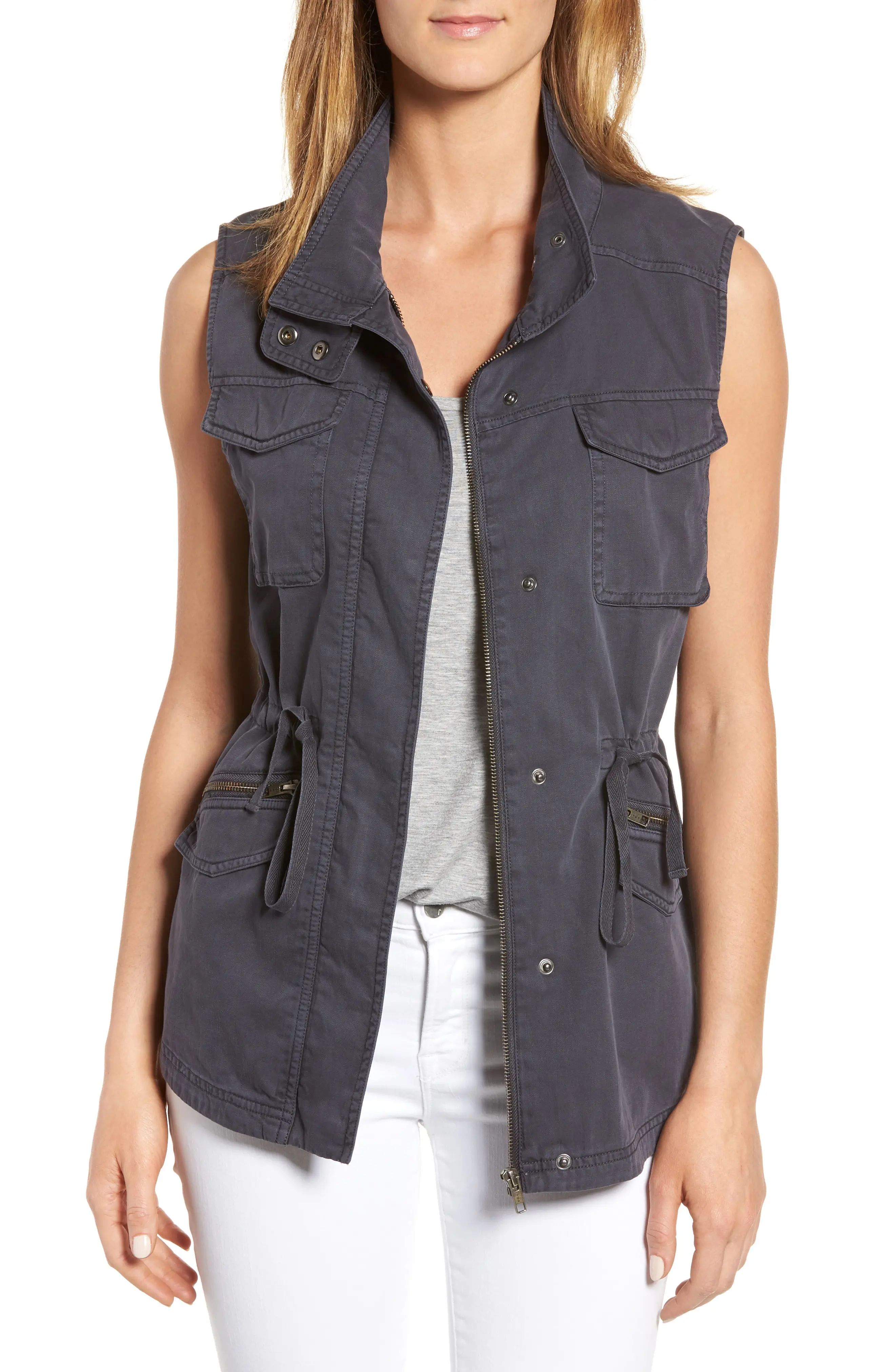 Women's Caslon Utility Vest, Size XX-Small - Grey | Nordstrom