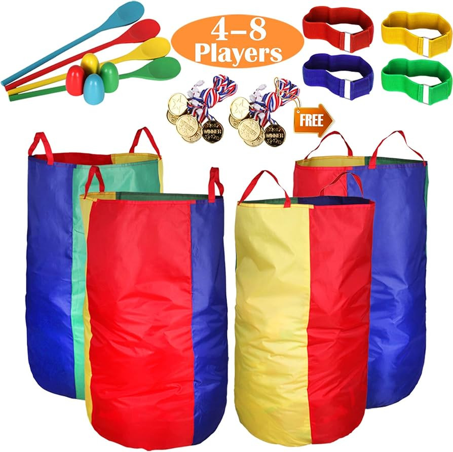 CWLAKON Outdoor Carnival Games Potato Sack Race Bags for Kids Adults, Egg and Spoon Race, 3 Legge... | Amazon (CA)