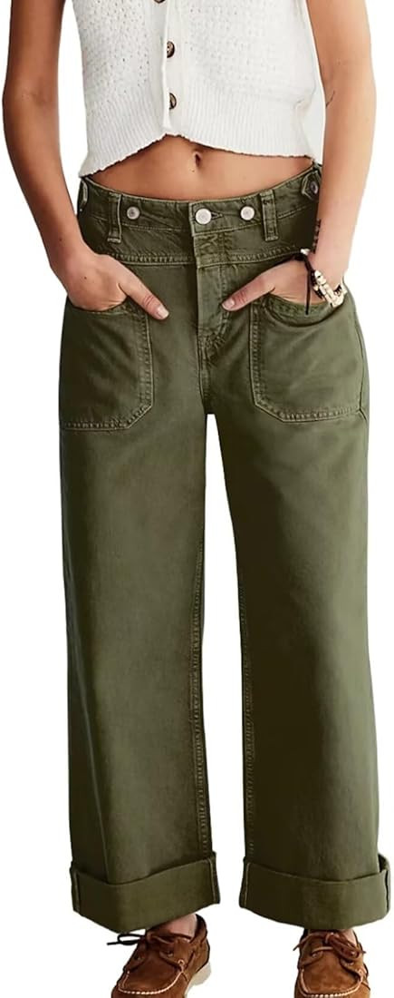 Allimy Womens Jeans High Waisted Straight Leg Baggy Boyfriend Jeans for Women Trendy 2025 Cargo P... | Amazon (US)