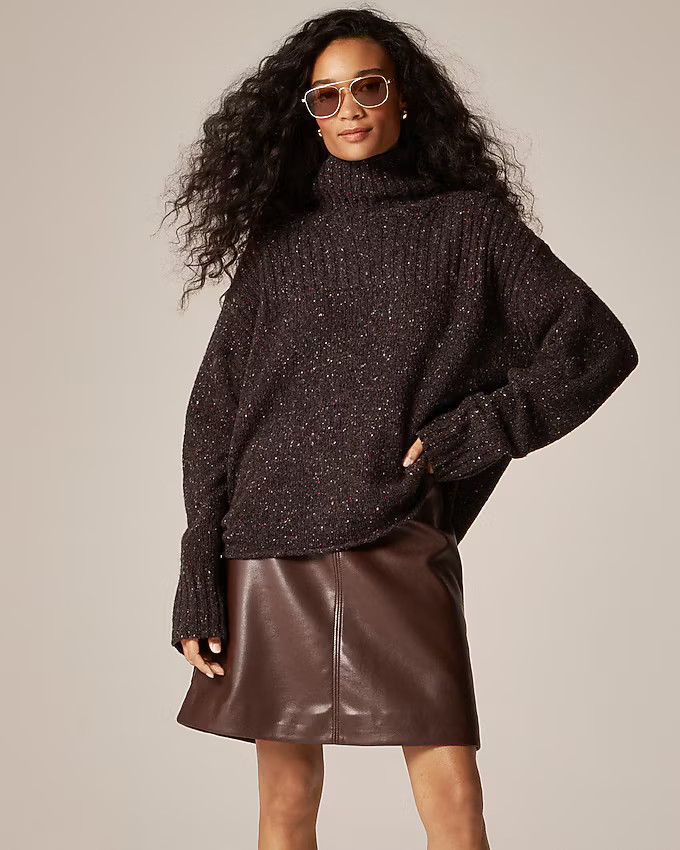 Ribbed turtleneck sweater in donegal wool blend | J. Crew US