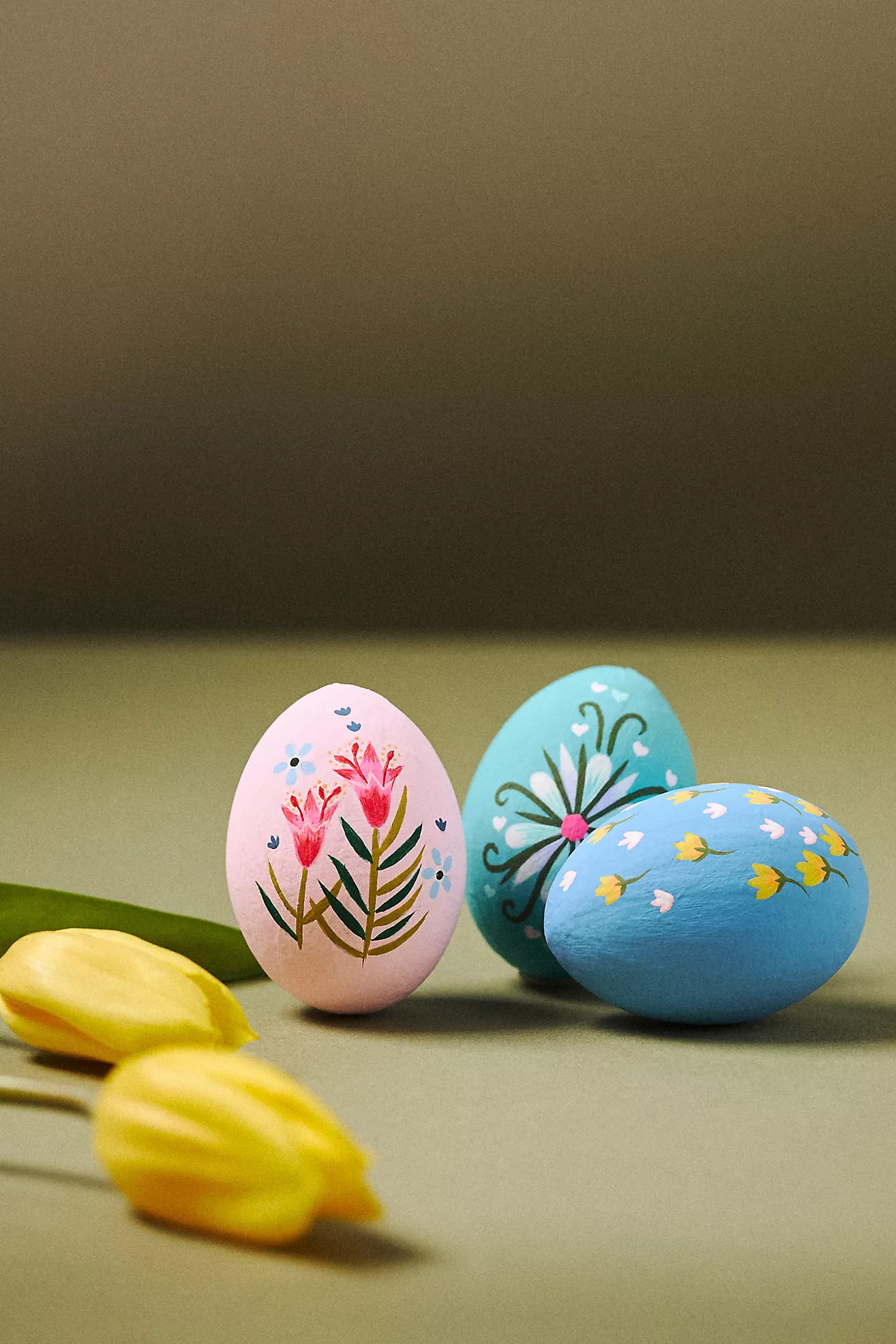 Handpainted Floral Easter Paper Mache Eggs, Set of 3 | Anthropologie (US)