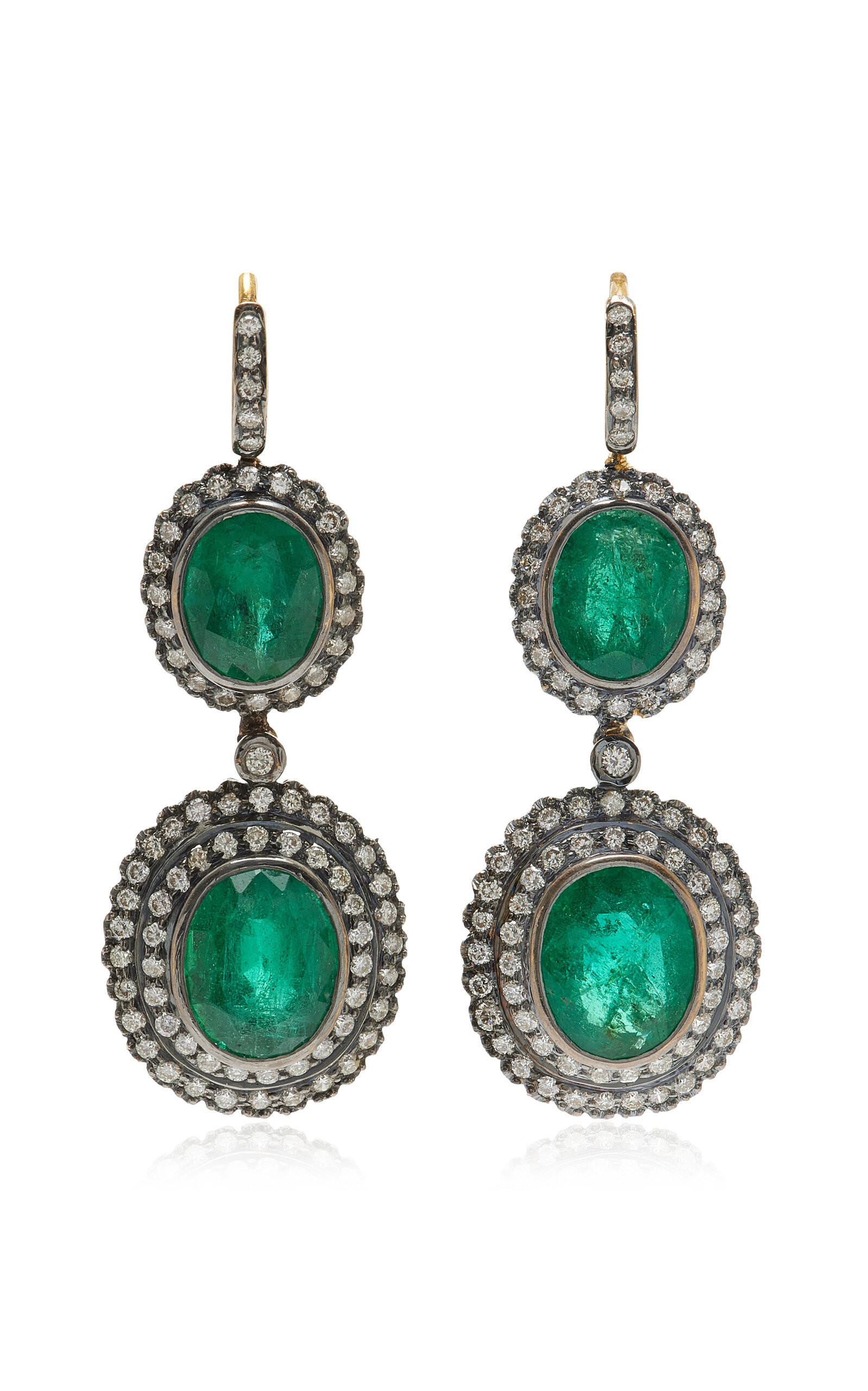 Amrapali - One-of-a-Kind Rajasthan 18K Yellow Gold; Black Rhodium Emerald Earrings - Green - OS - Moda Operandi - Gifts For Her | Moda Operandi (Global)