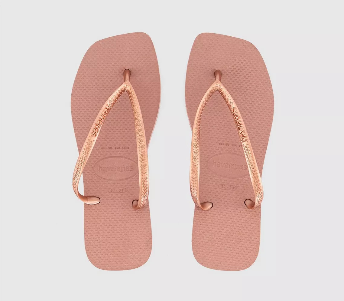 Havaianas Slim Square Flip Flops Crocus Rose - Women’s Sandals | Office Shoes (UK)