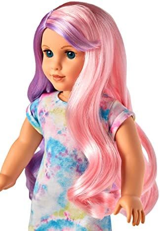 American Girl Truly Me 18-Inch Doll 116 with Light-Blue Eyes, Wavy Purple-and-Pink Hair, Light Skin  | Amazon (US)