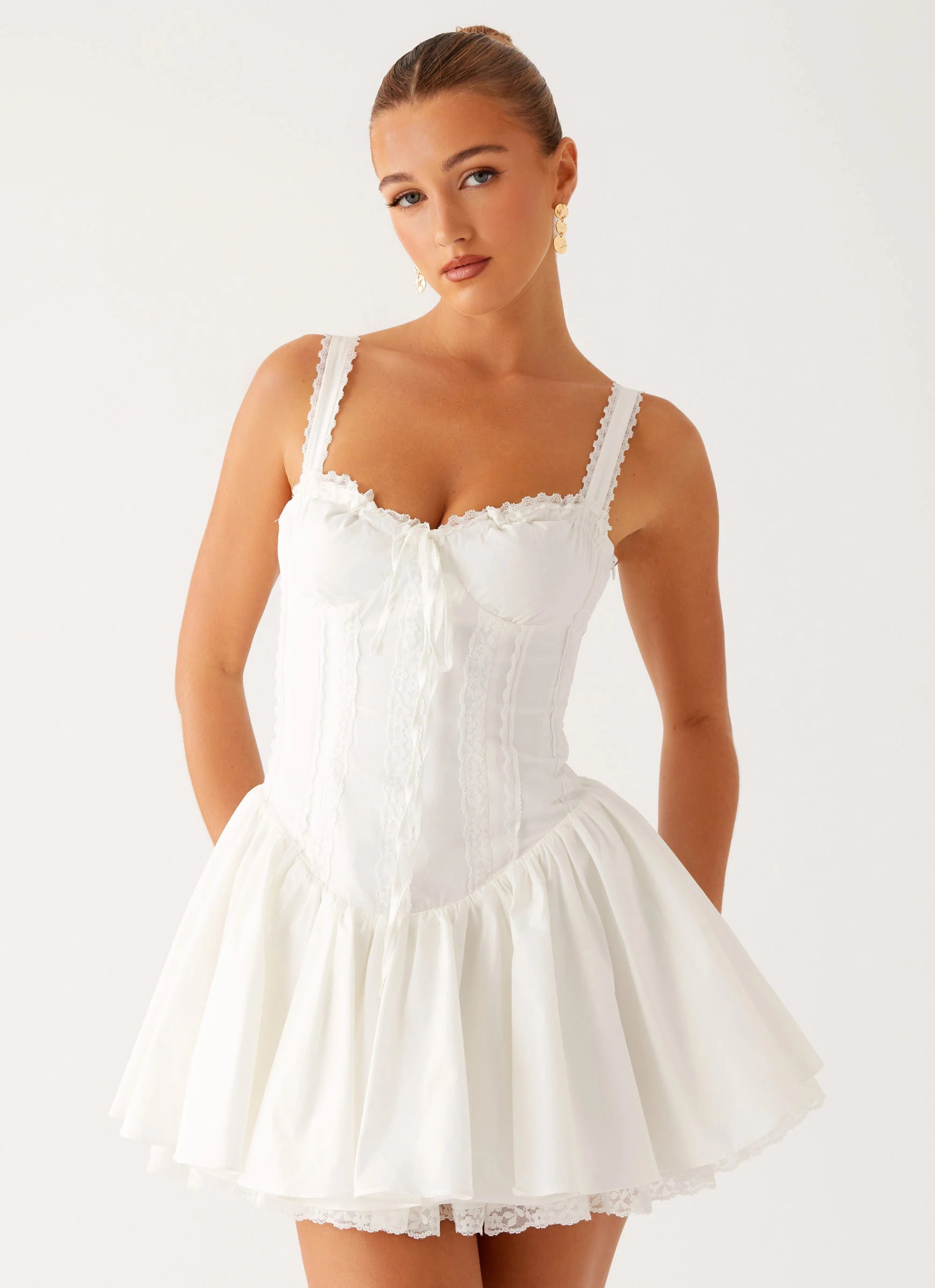 Lacie Mini Dress - White | Peppermayo (Global)