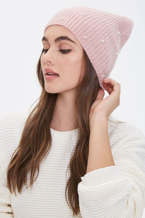 Faux Pearl Ribbed Beanie | Forever 21 (US)
