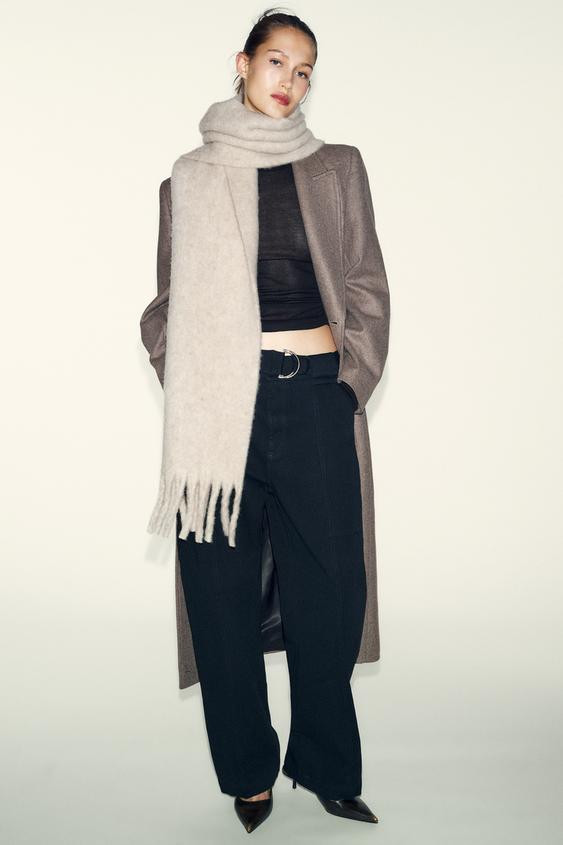 CHUNKY FRINGED SCARF | Zara US