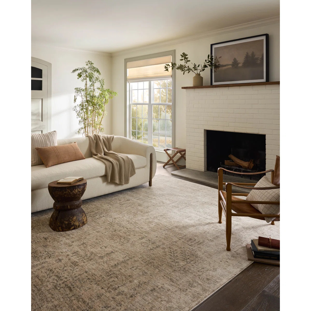 Magnolia Home by Joanna Gaines x Loloi Junie Oatmeal / Smoke Area Rug | Wayfair North America