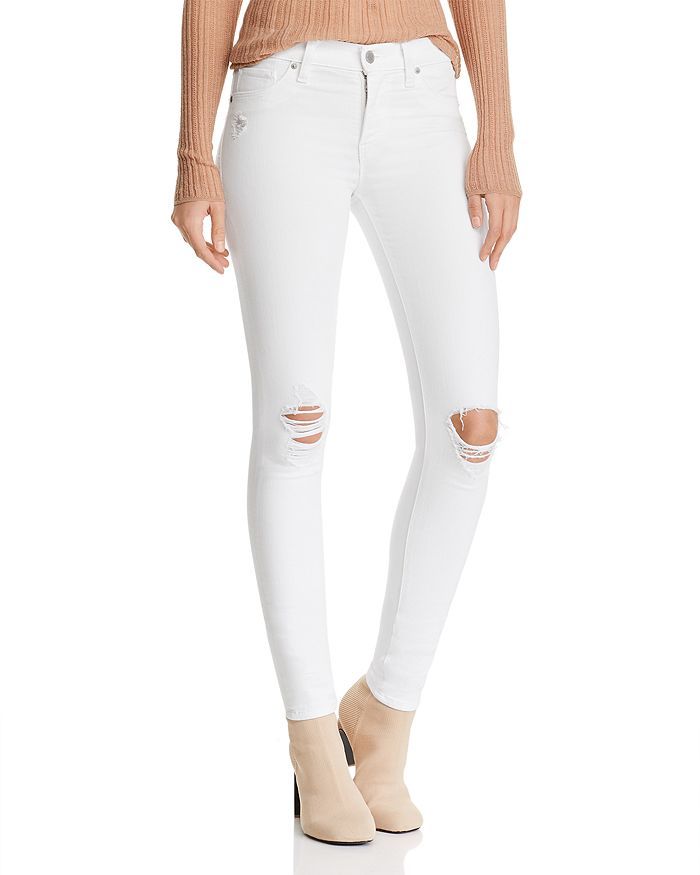 Nico Destructed Ankle Skinny Jeans in White Rapids | Bloomingdale's (US)