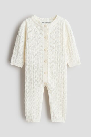 H & M - Baumwollstrampler in Pointellestrick - Weiß - Kinder | H&M (DE, AT, CH, NL, FI)
