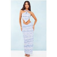 Petite Blue Ombre Midaxi Skirt | PrettyLittleThing CAN