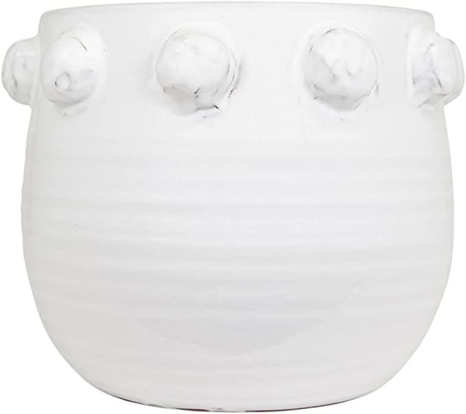 Creative Co-Op White Terracotta Planter with Bubble Design at Top | Amazon (US)