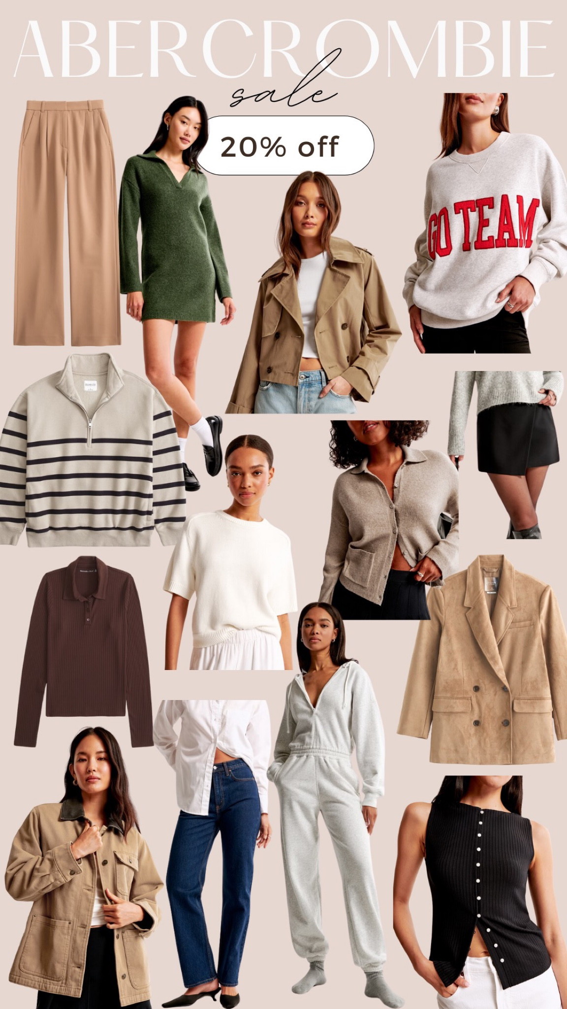 Abercrombie sale! 20% off everything! Use code AFLTK. 

#LTKFindsUnder100 #LTKFallSale #LTKSaleAlert