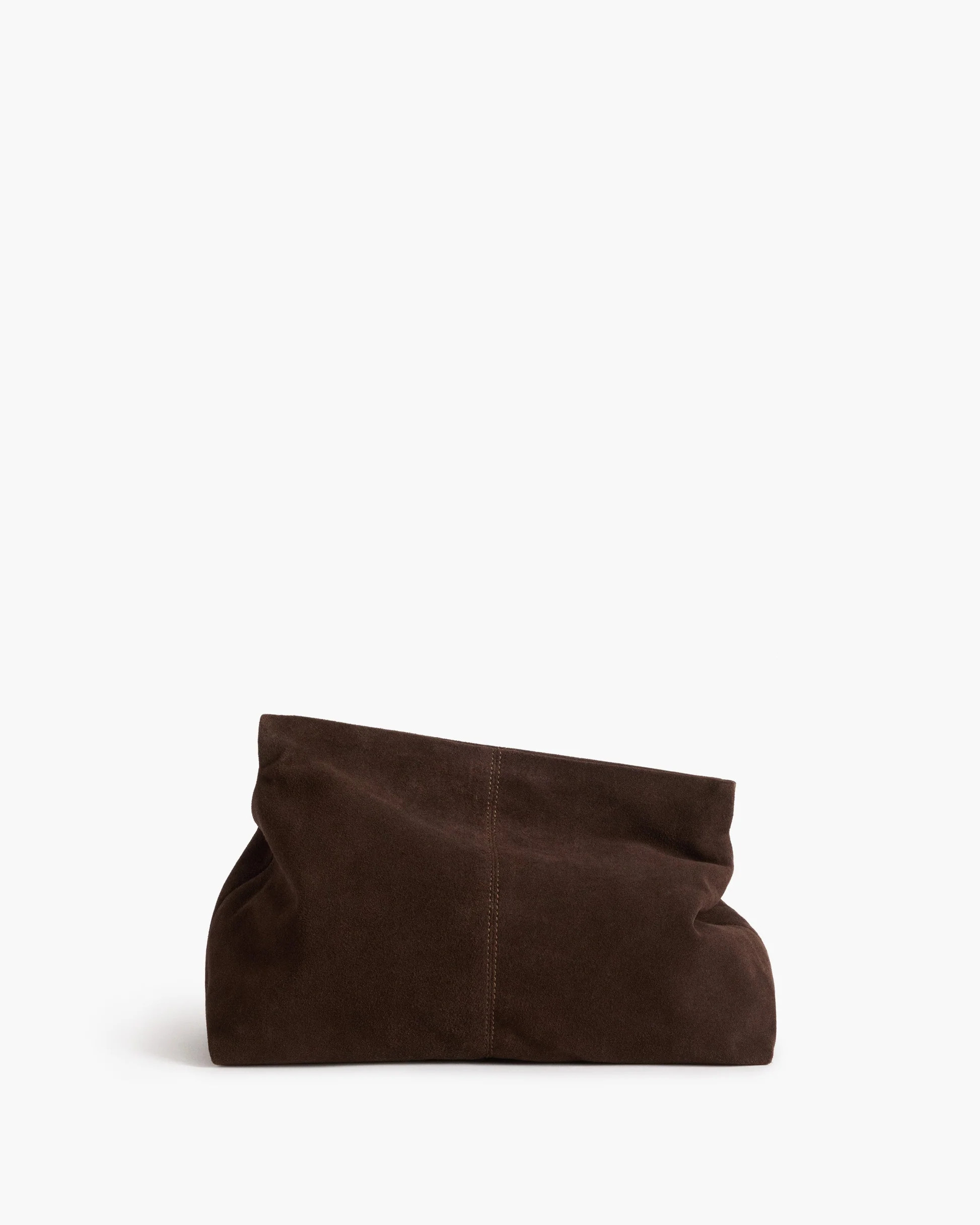 Clay Clutch Suede Chocolate Bag | Flattered