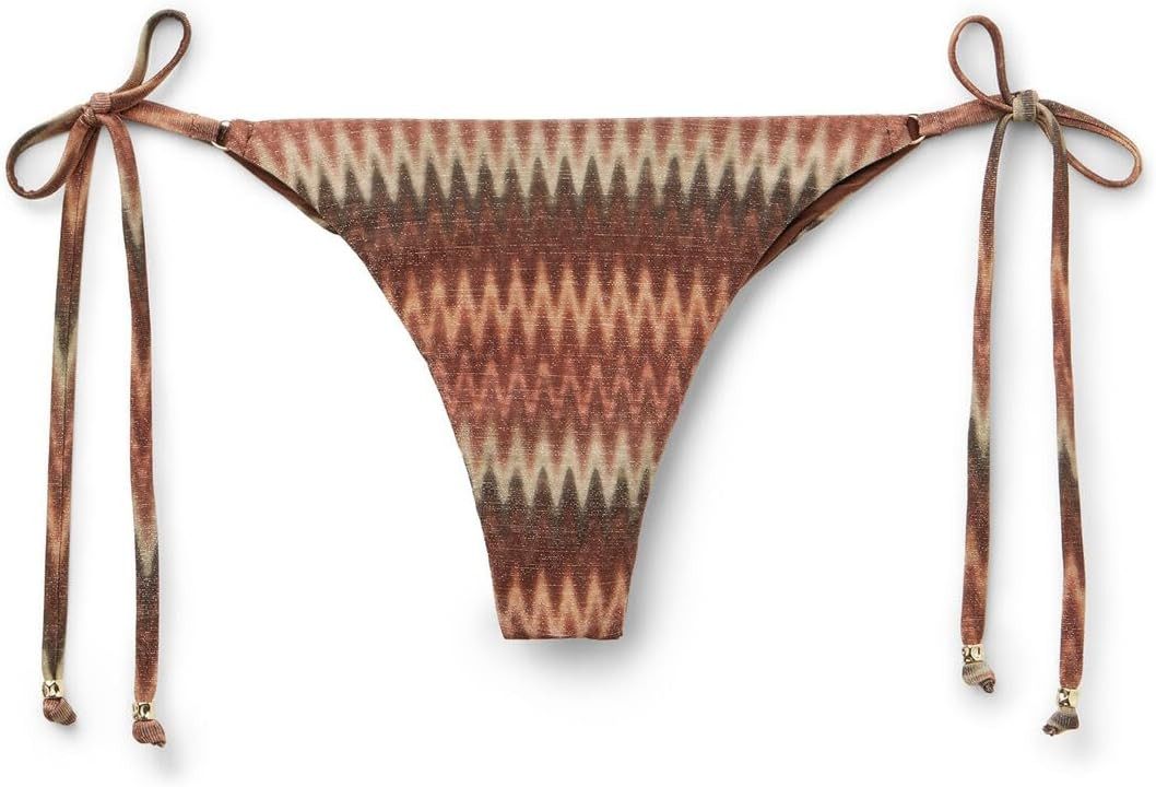 CALZEDONIA Woman's Golden Chevron Brazilian String Swimsuit Bottoms | Amazon (US)